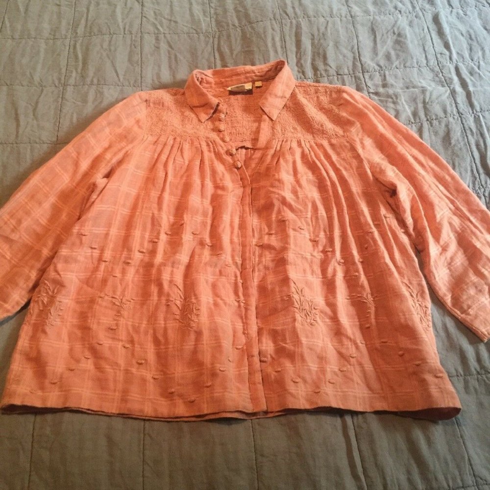 NEw Anthropologie Vanessa Virginia Boho Smocked Bl